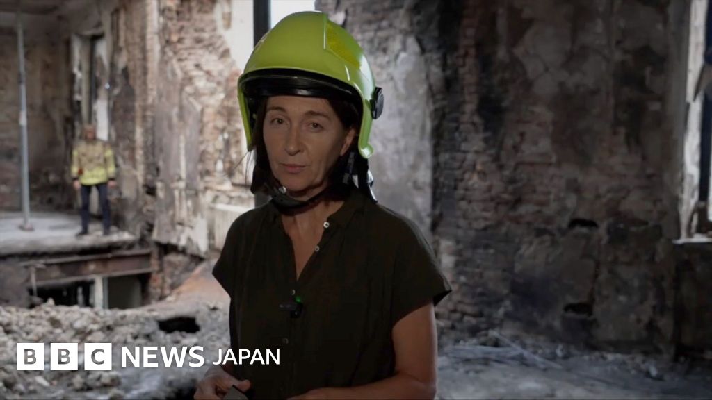 ロシアの攻撃受けたウクライナ政府庁舎、「甚大な被害」をBBC特派員が報告 - BBCニュース
