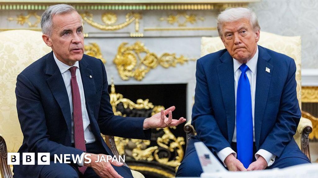 BBC.comのニュース記事「トランプ氏、カナダとの貿易交渉「打ち切る」と発表 関税に関する広告めぐり」の画像