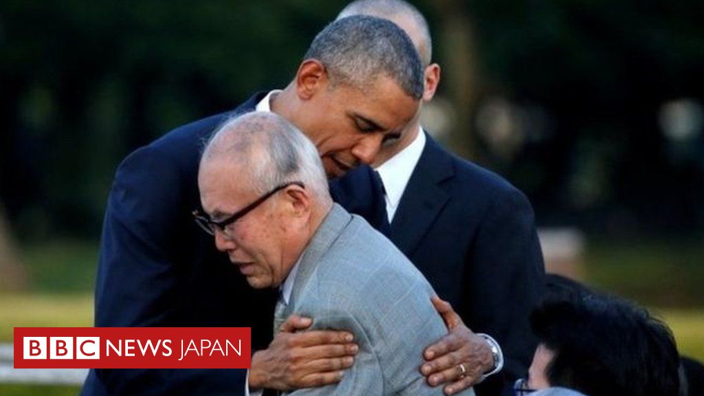 オバマ米大統領 広島で献花 被爆者の手を握り 抱き寄せ cニュース