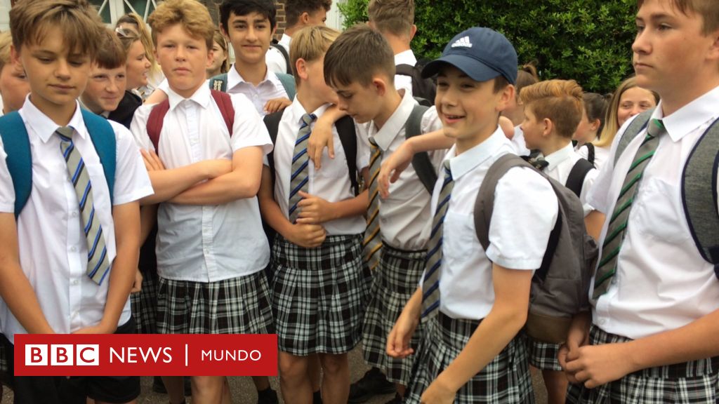 como resultado Fraternidad riesgo Por qué decenas de niños decidieron ir a la escuela en falda en Reino  Unido? - BBC News Mundo