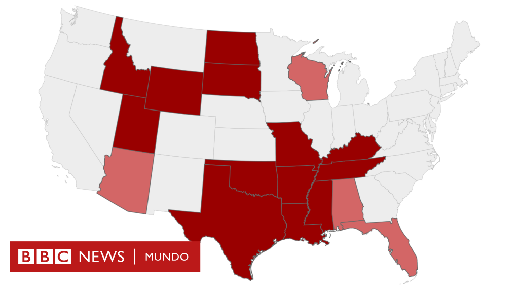 Aborto en Estados Unidos: el mapa que muestra dónde ya está prohibido y qué  otros estados lo restringirán tras la sentencia de la Corte Suprema - BBC  News Mundo