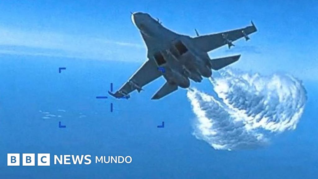El video de EE.UU. que muestra el momento del choque entre su dron Reaper y un avión militar ruso