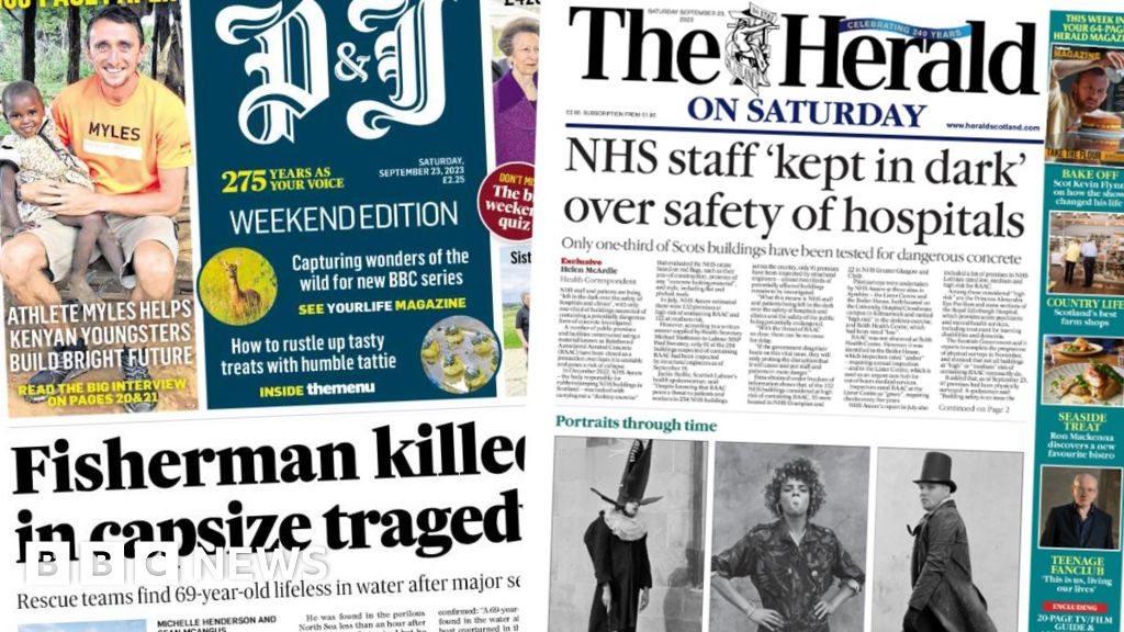 Scotlands Papers Nhs Staff Raac Fears And Capsize Tragedy Bbc News