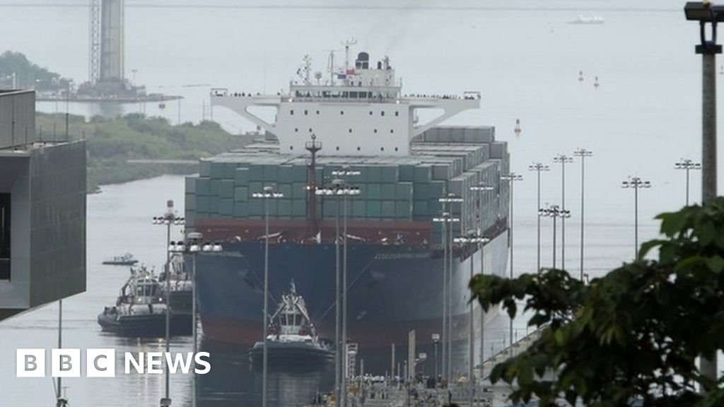 First voyage through expanded Panama canal - BBC News