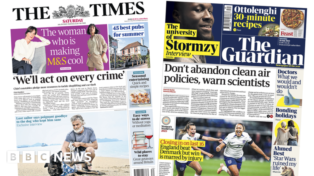 Newspaper Headlines Ulez Policy Warning And Police Pledge On Crime