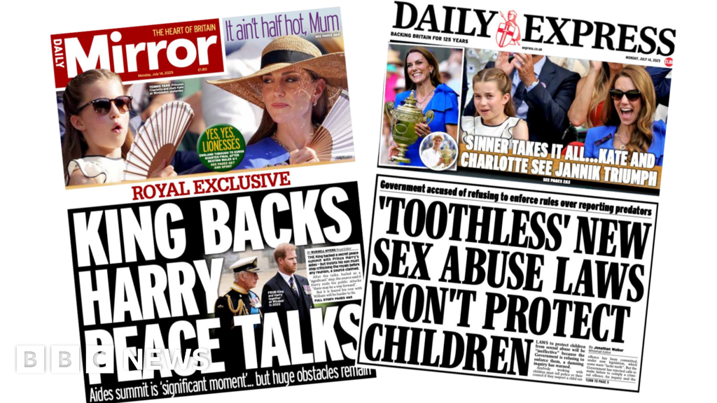 'Royal peace talks' and 'Sinner takes it all'