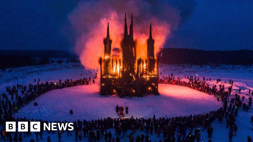 Russian Burning Church Art Engulfed In Controversy Bbc News