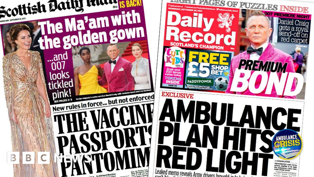 Scotland's papers Vaccine passports 'pantomime' and blue light woes