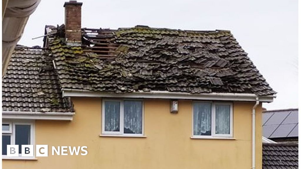 Storm Ciara Cornwall lightning strikes damage houses