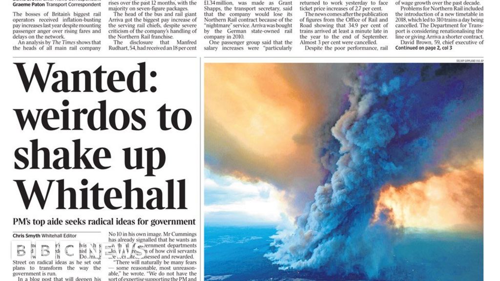 The Papers: Whitehall 'weirdos' and Northern rail 'faces sack' thumbnail
