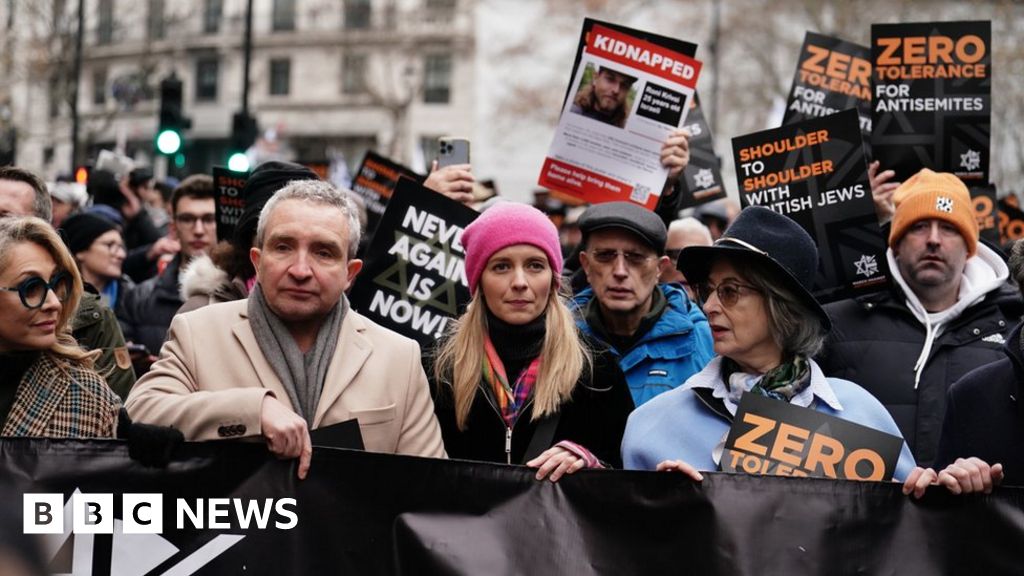 Thousands march against antisemitism in London – BBC.com