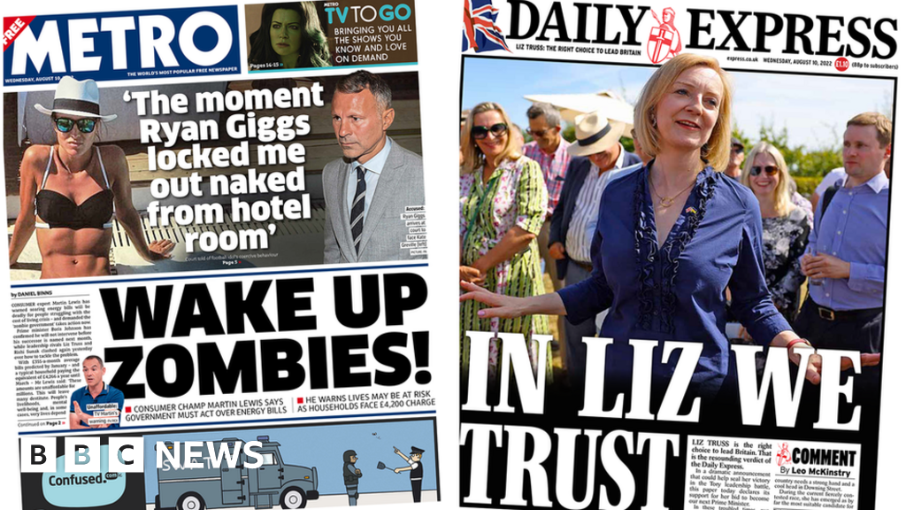 Newspaper headlines: ‘Wake up zombies!’ and ‘Truss softens on handouts’