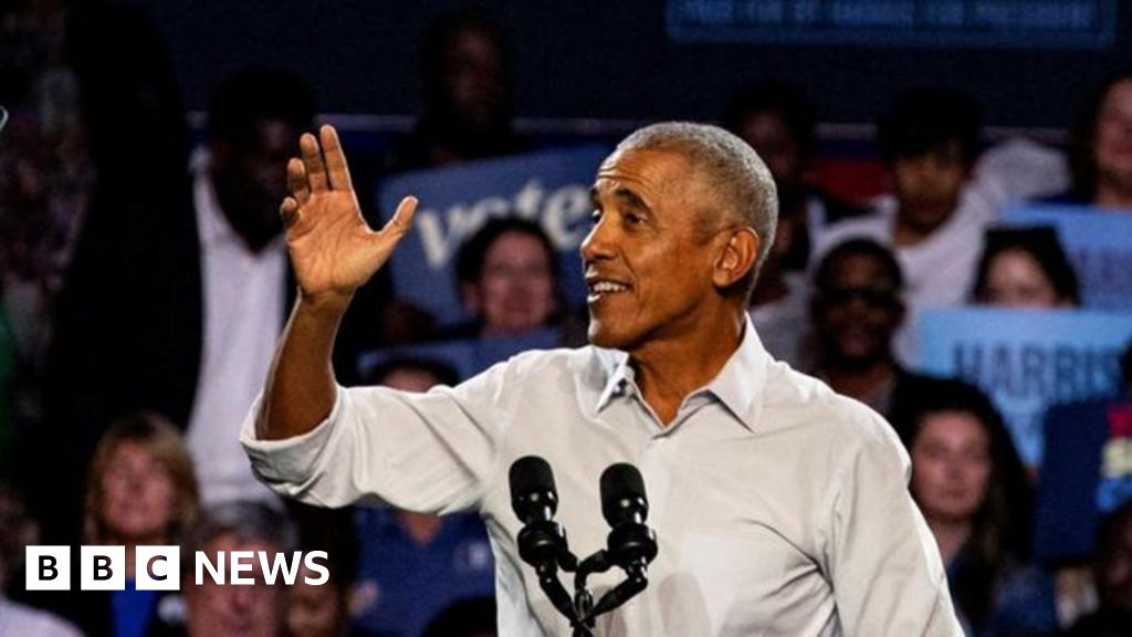 Moment Obama raps Eminem's Lose Yourself at Detroit rally