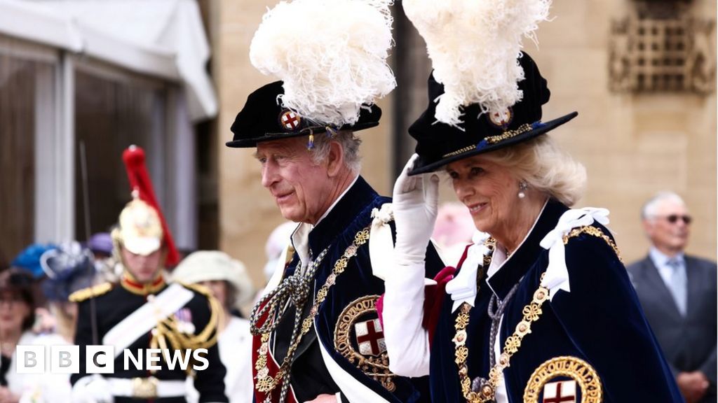 Royals en el Castillo de Windsor para el servicio de la Primera Orden de la Jarretera del Rey Carlos