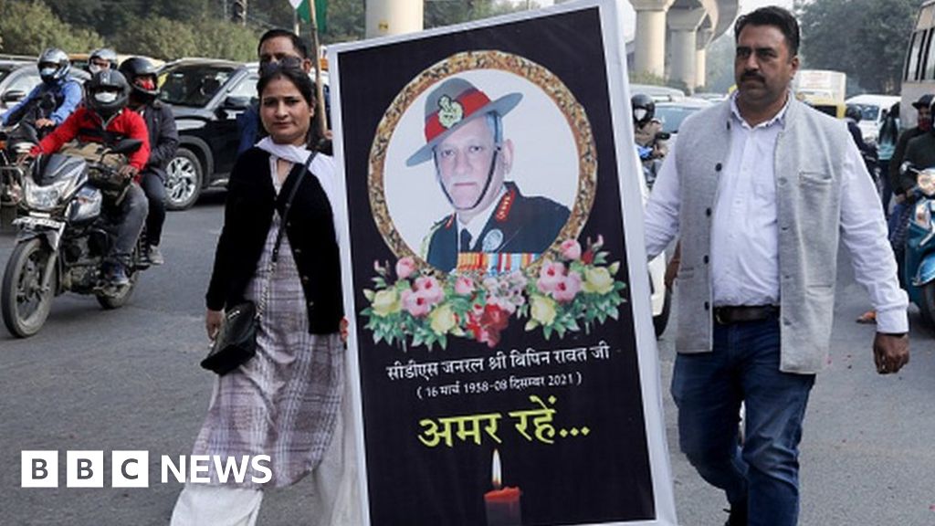Bipin Rawat India holds funerals for top general and his wife after crash