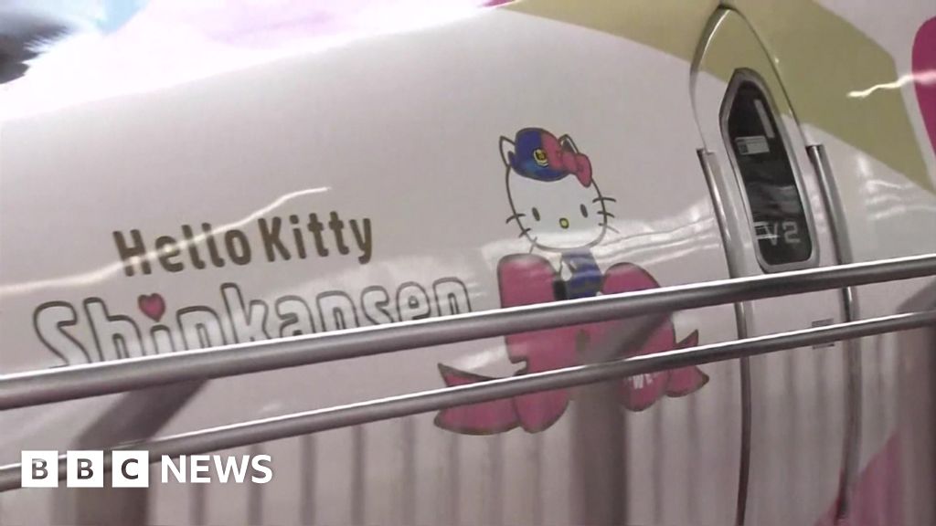 Hello Kitty bullet train makes its maiden voyage BBC News