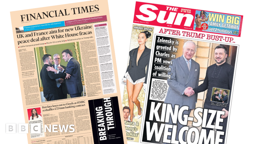 The Papers: 'New Ukraine peace deal' and Zelensky's 'king-size welcome'