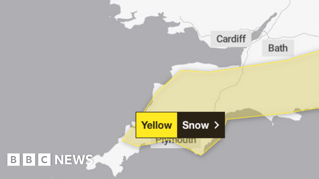Two schools closed mid yellow warning for snow in Devon and Cornwall