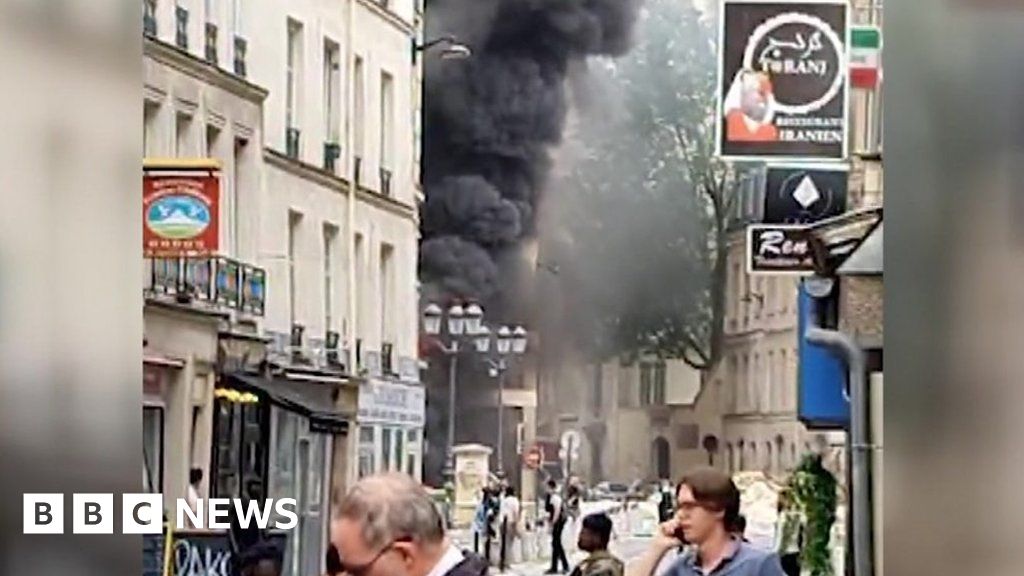 Paris building in flames after huge explosion