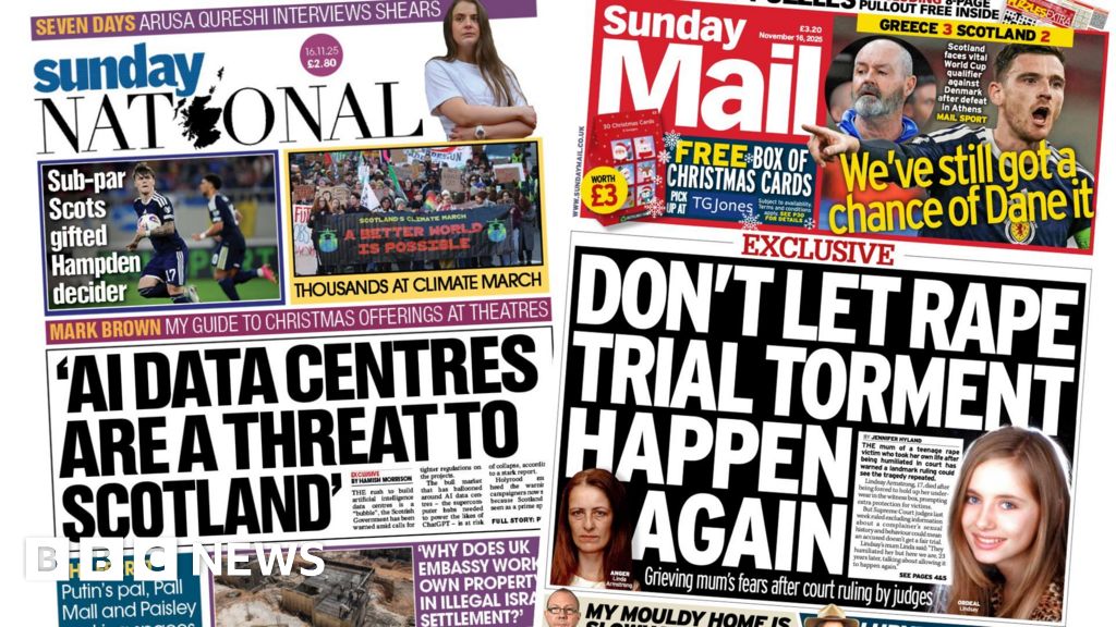 Scotland's papers: 'AI data centres threat' and rape ruling warning