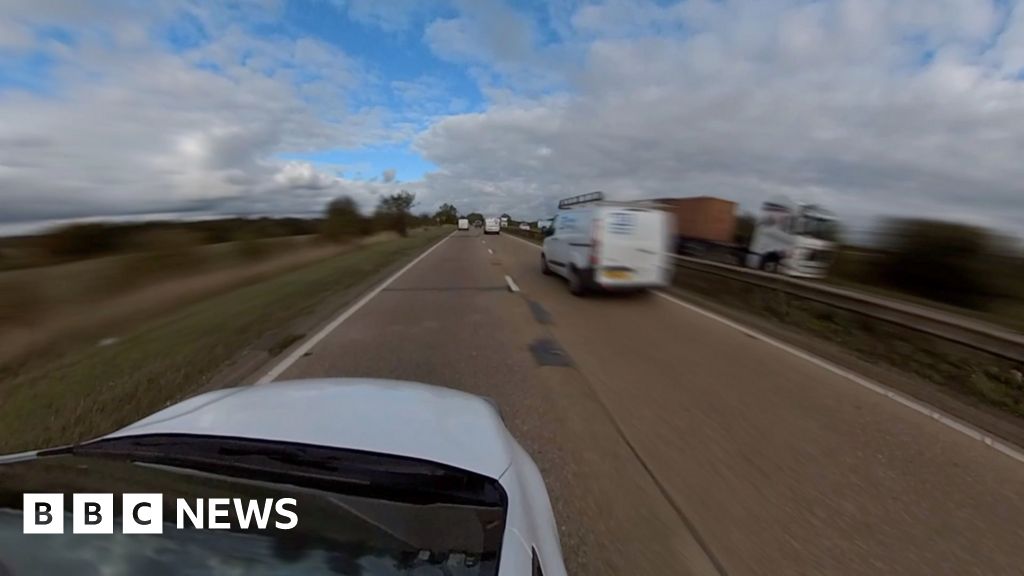 Watch: A speeded-up drive on A12, ranked England's worst A-road - BBC News