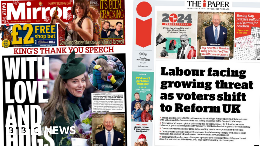 The Papers: 'Love and hugs' for Kate and 'Shift to Reform'