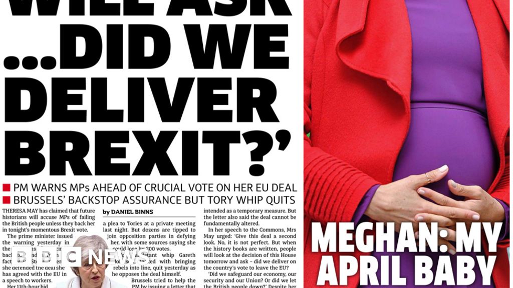 Newspaper Headlines Brexit D Day Provokes Strong Stances Bbc News 