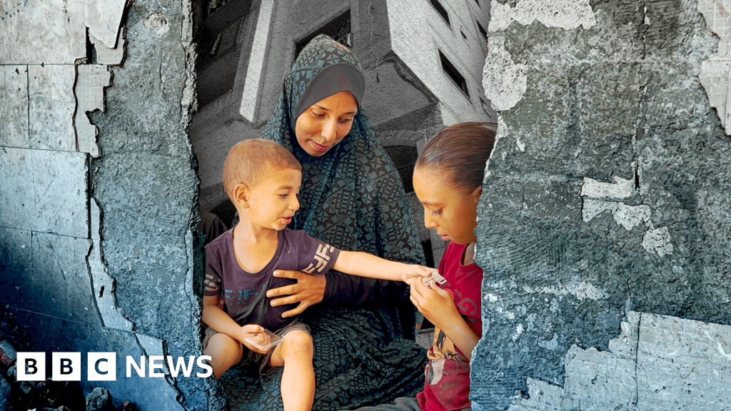 Inside one battle-scarred Gaza building, displaced families tell the story of the war