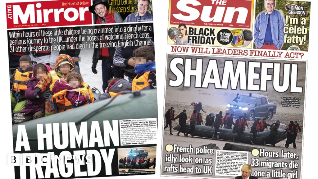 Newspaper headlines: 'Horror and despair' after 'tragedy in Channel' photograph
