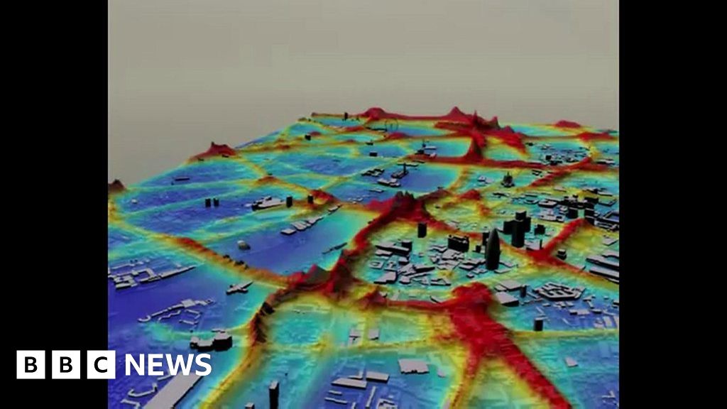 3D map showing London air pollution in 2006