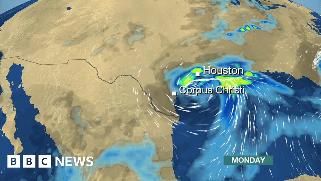 Storm Harvey: The forecast path and rain - BBC News