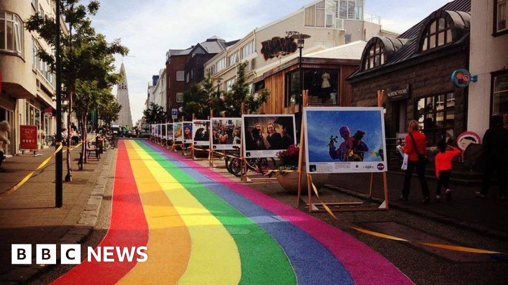 Iceland Reykjavik street turns rainbow for Gay Pride BBC News