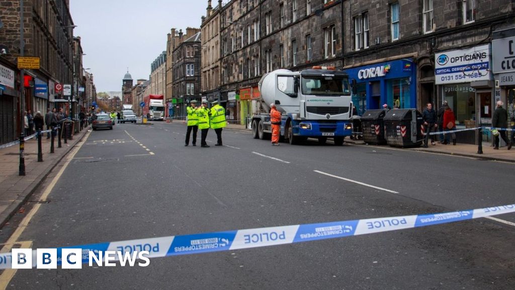Woman dies after being hit by cement mixer in Edinburgh