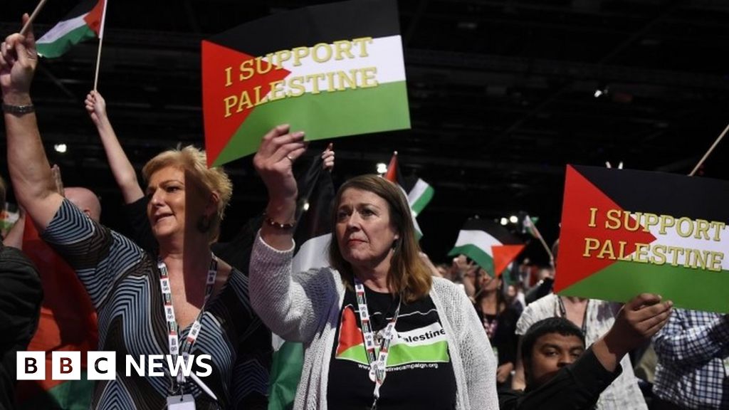 Labour Conference Members Fill Hall With Palestinian Flags Bbc News
