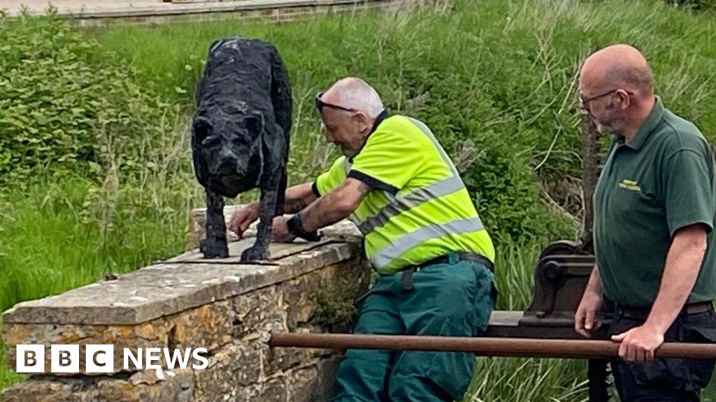 Bridport’s damaged stalking dog sculpture removed for repairs