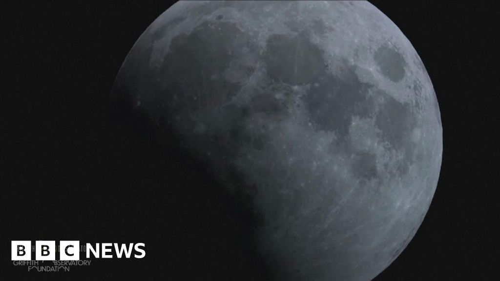 Watch: LA sees first sign of partial lunar eclipse