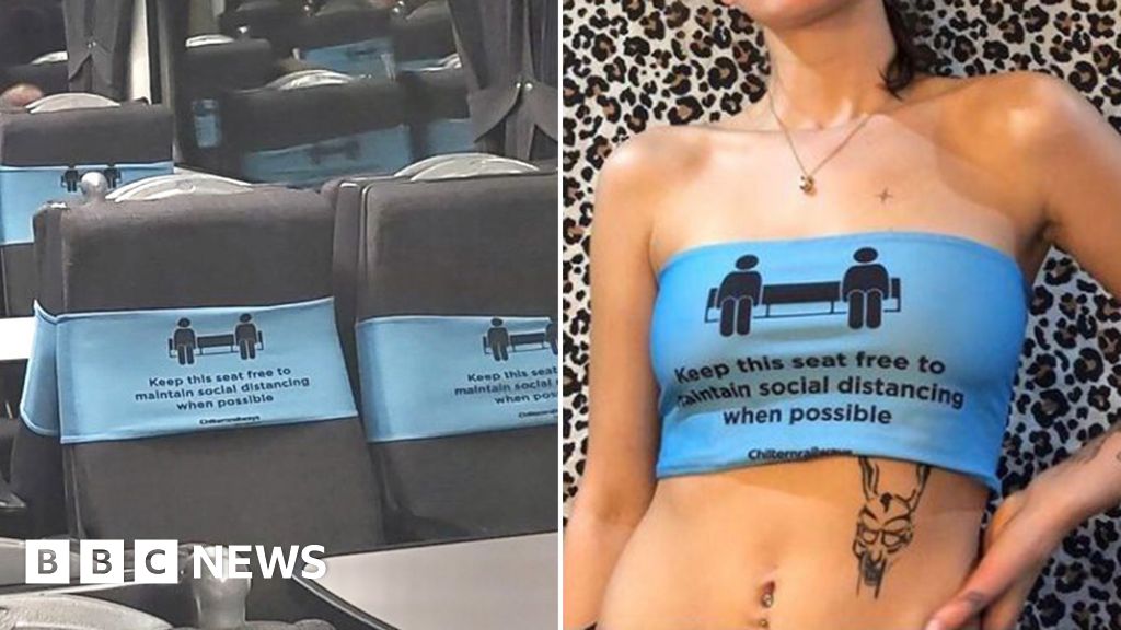 Depop seller' s crop top made from Chiltern Railways train seat cover ' violates terms' photograph