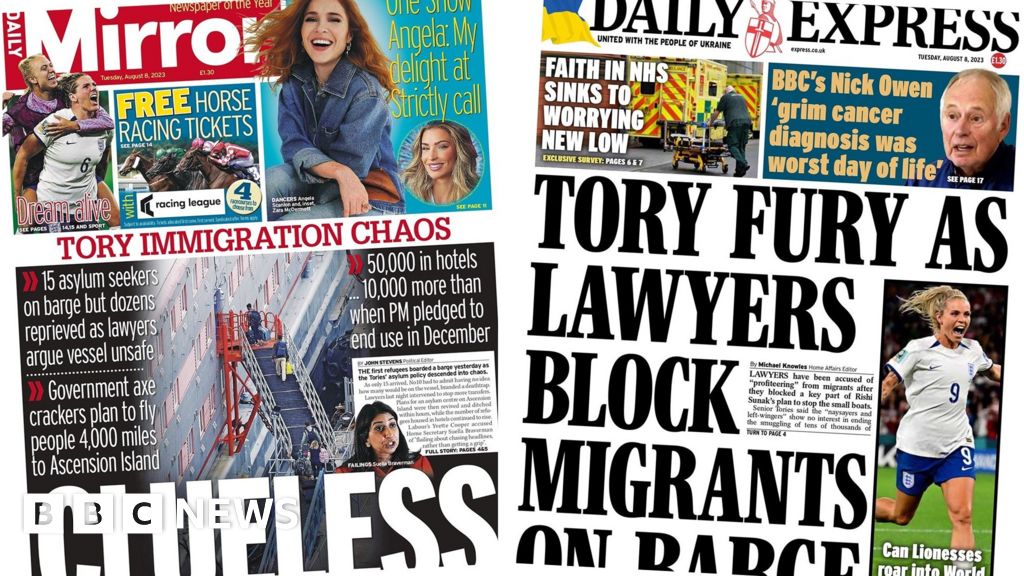 Newspaper Headlines Immigration Chaos And Tory Fury Bbc News 