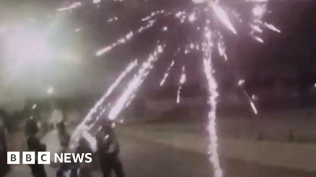 Fireworks launched at police in Doncaster in 'appalling' attack - BBC News