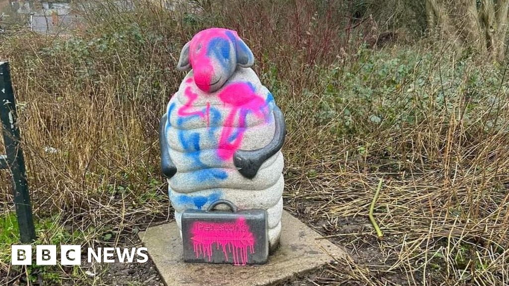 Penistone sheep statues targeted by spray-paint vandals 