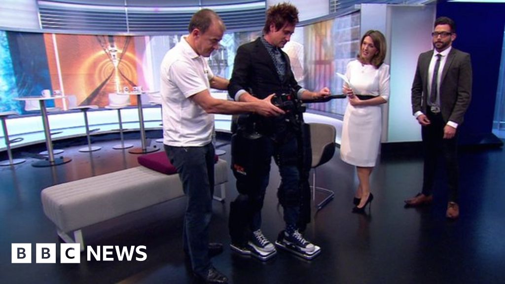 Paralysed Man Walks With Robotic Legs Bbc News