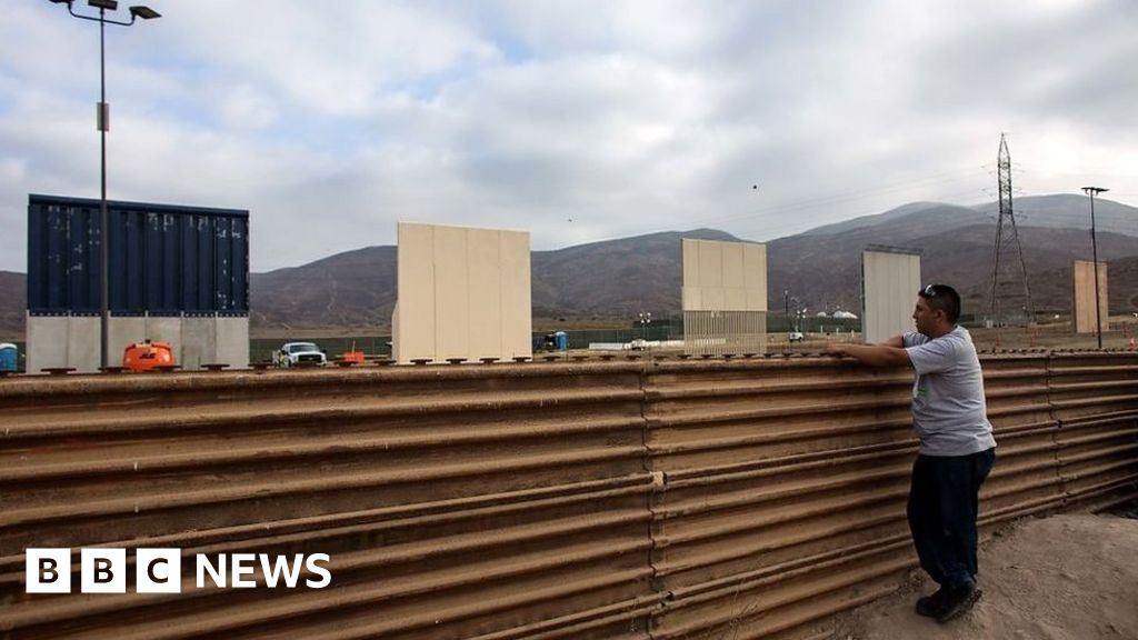 Trump wall designs at Mexico border - BBC News