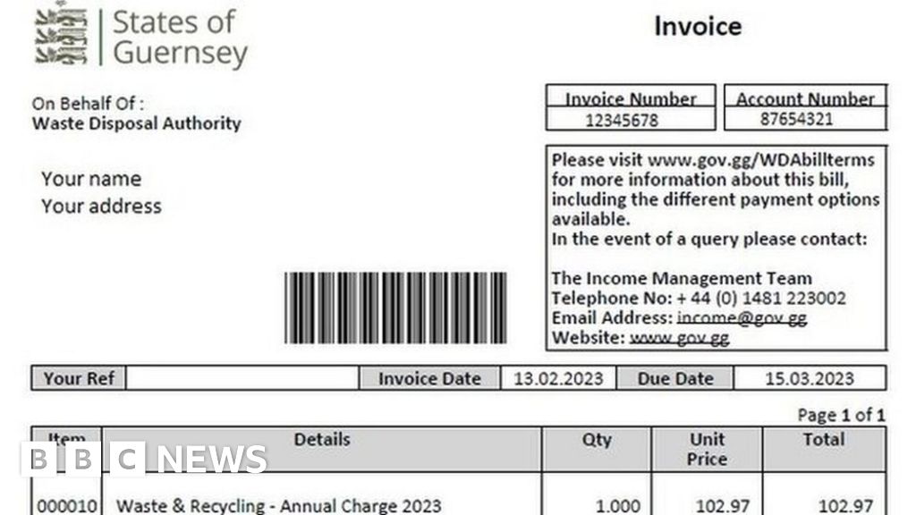 Duplicate Guernsey waste bills sent after printing error