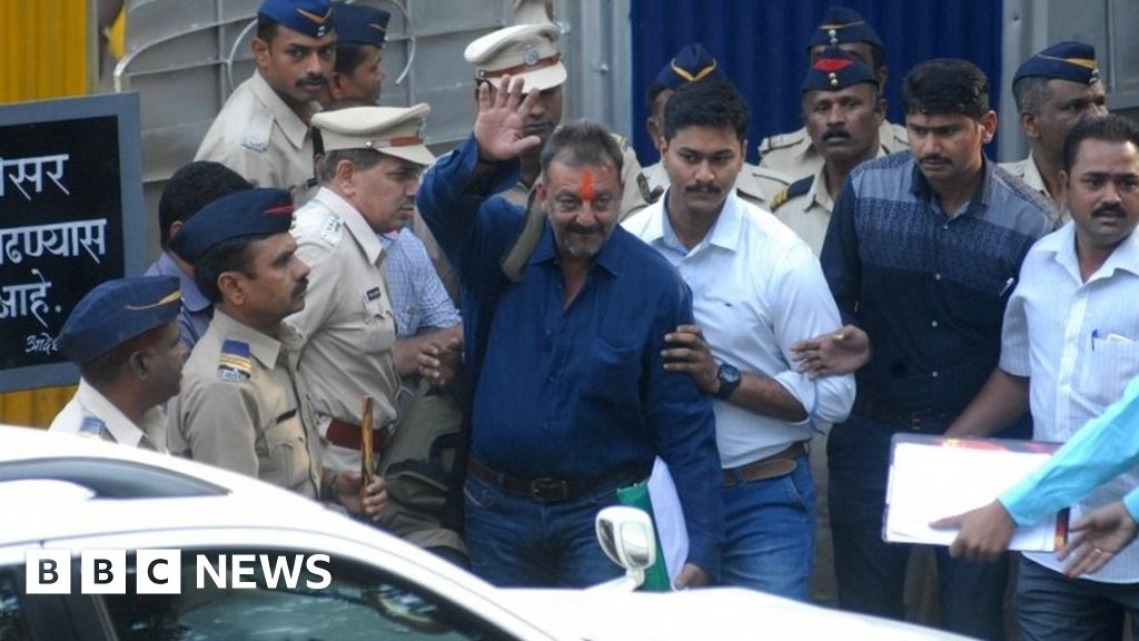 Sanjay Dutt India Bollywood actor released from jail BBC News