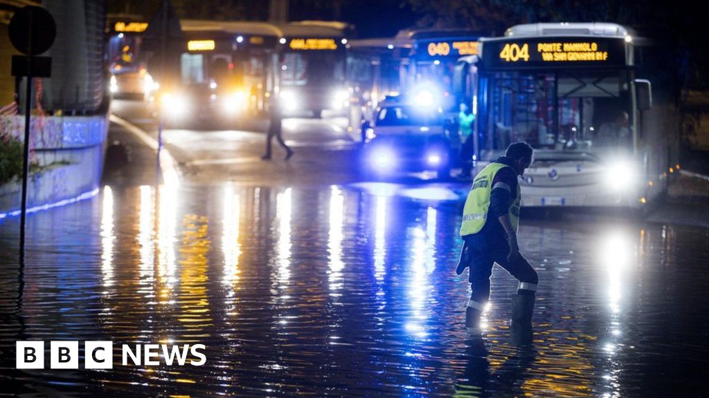 In pictures Rome suffers freak hailstorm and flooding BBC News