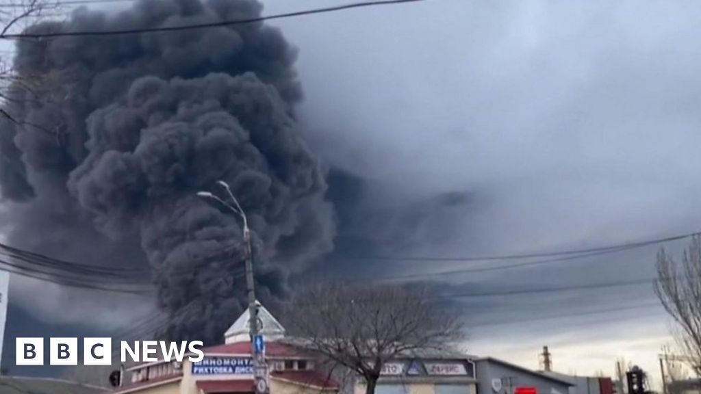 Smoke rising in Ukrainian port city Odesa after strikes