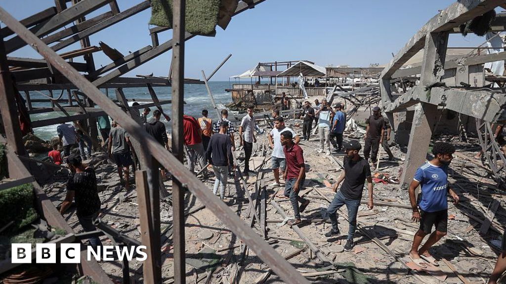 Israeli strike on Gaza seafront cafe kills at least 20 Palestinians, witnesses and rescuers say
