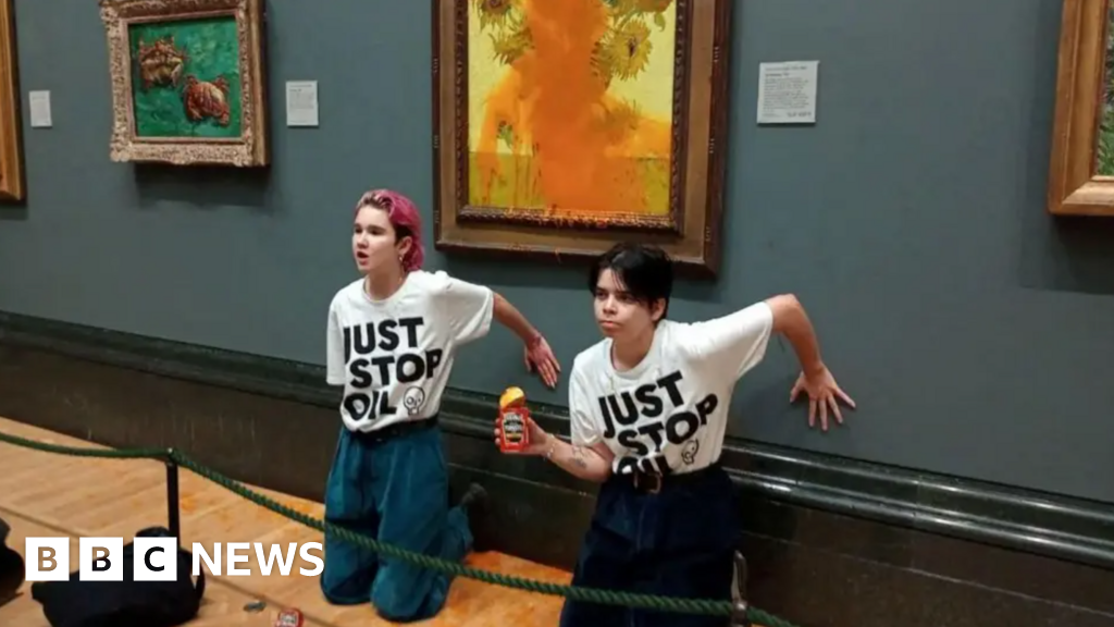 Activists throw soup on Van Gogh painting again