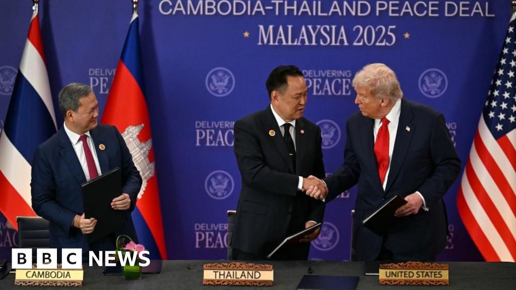 <div>Trump presides over Thai-Cambodia 'peace deal' - but what does it mean?</div> <div>Trump presides over Thai-Cambodia 'peace deal' - but what does it mean?</div>