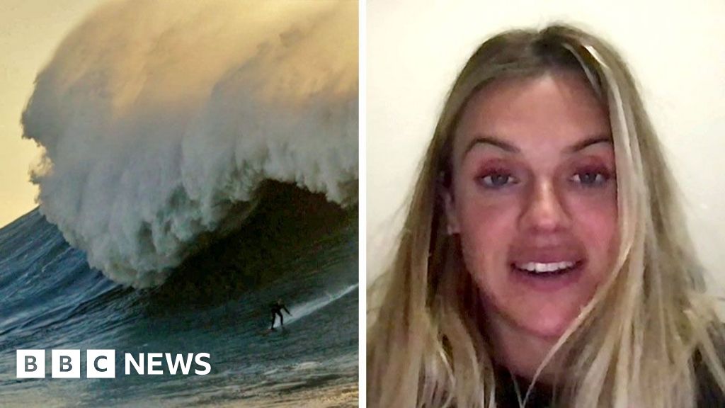 Surfing: The 'element of fear' as British woman takes on monster wave